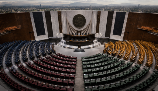 Ilustración editorial sobre los escenarios para la Cámara de Diputados después de 2027