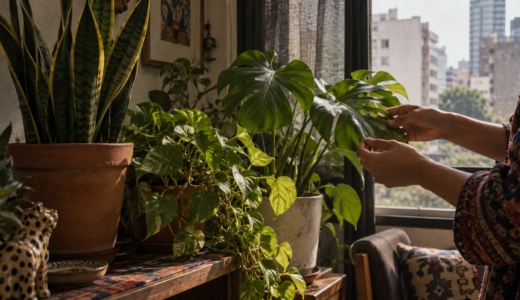 Plantas de interior que resisten poca luz. Imagen editorial.