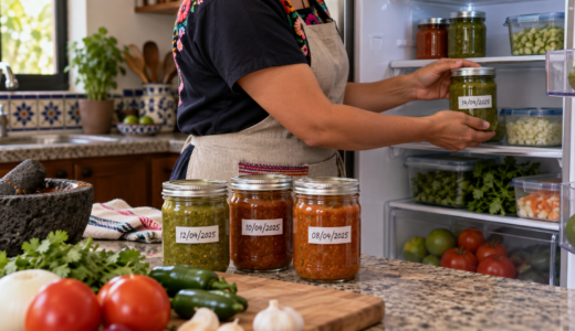 Cómo conservar salsas y recados de forma segura. Imagen editorial.