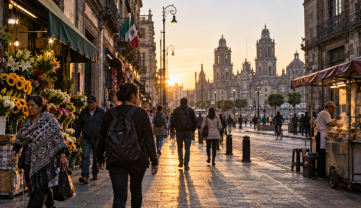 Rutas peatonales para redescubrir el Centro Histórico. Imagen editorial.