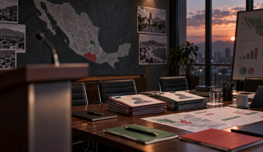 Mapa de México con Tlaxcala y Guerrero destacados y carpetas de perfiles rumbo a 2027
